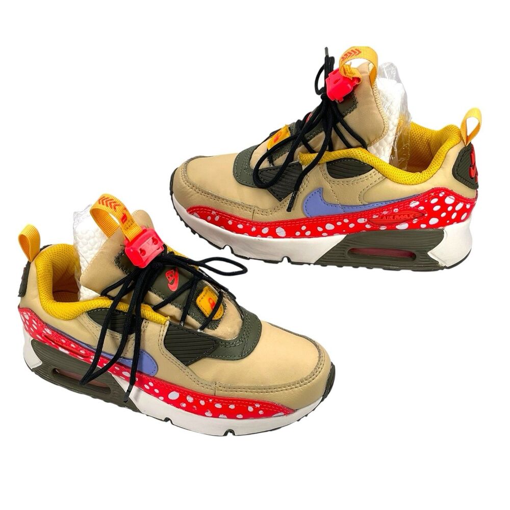 Nike Air Max 90 Toggle SE PS Mushroom Sesame Crimson Olive 95 DR0419-200 Size 2Y